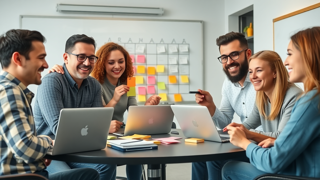 Marketing team collaborating on a business blogging and content strategy