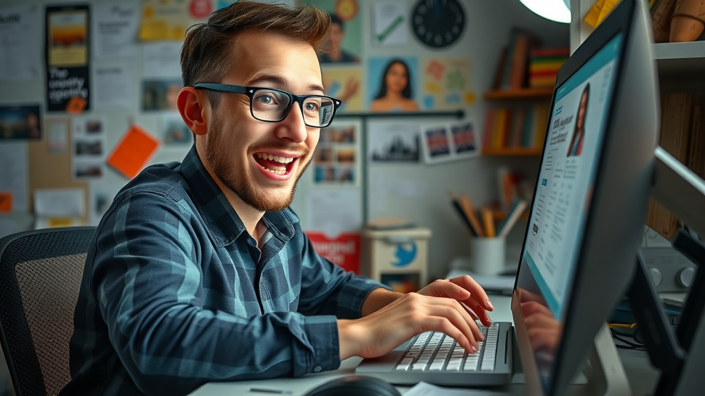 Copywriter typing captivating content for SEO for business blogs