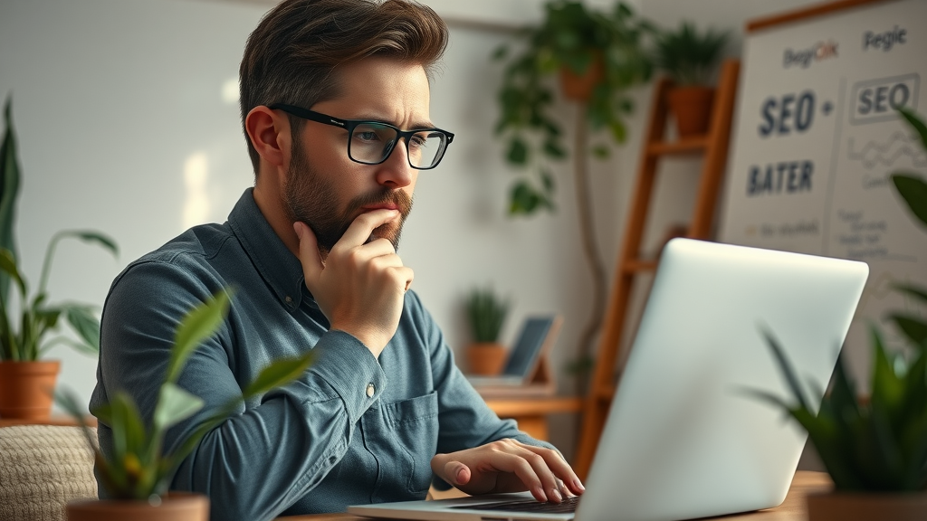 Digital marketing specialist optimizing a blog post for search engine optimization