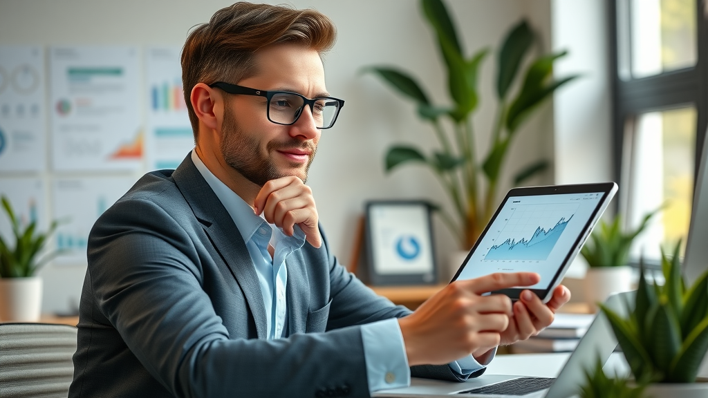 Digital marketing strategist reviewing analytics to avoid common blogging errors.