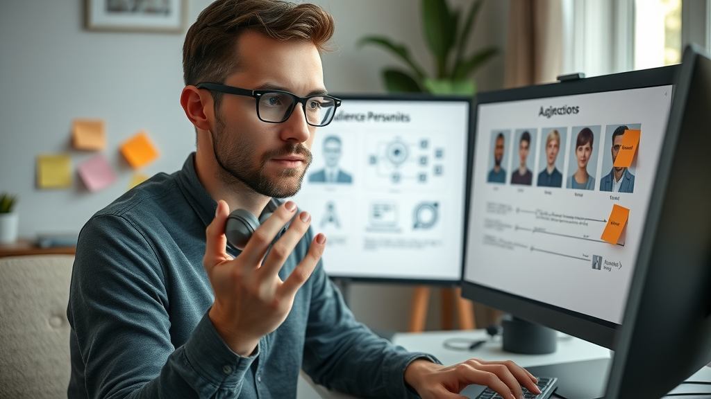 Blogger studying audience personas to avoid the biggest mistake in blogging.