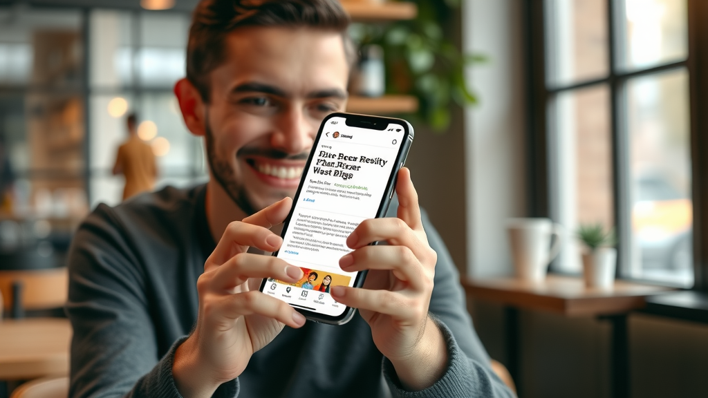 user viewing mobile-optimized blog post with fast load times and responsive design