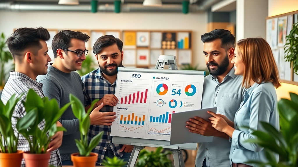 content creation mistakes marketing team brainstorming seo strategy charts collaborative workspace