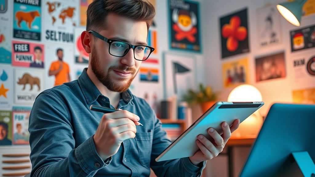Marketer designing a lead magnet to grow an email list and avoid common blogging mistakes.