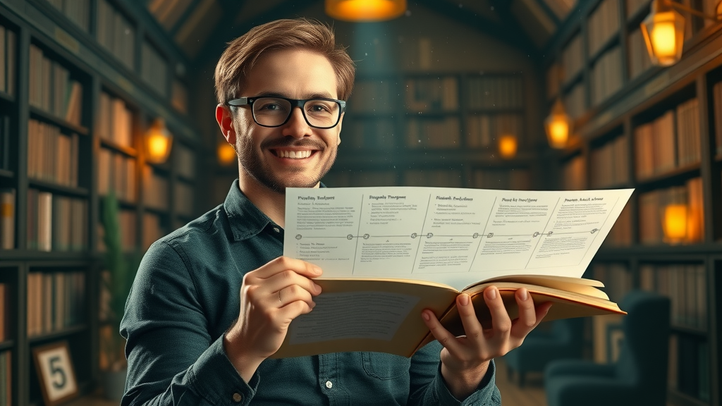 Successful blogger presenting the 7 key steps for business blogging