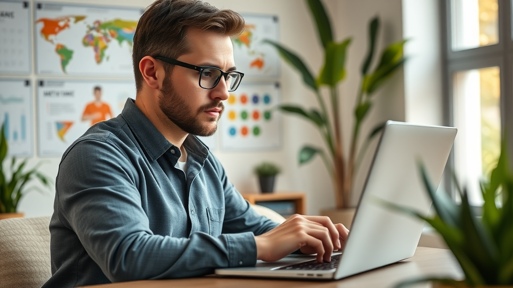 creating buyer persona for blog content strategy, professional marketer, detailed digital persona profiles, modern office, wall charts, natural plants