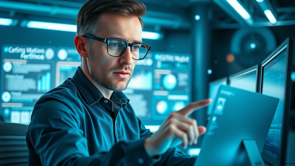 content creation mistakes seo specialist analyzing website holographic interfaces